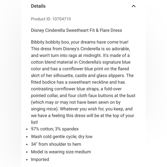 NWT XL Disney Cinderella Blue Dress - Picture 3 of 10